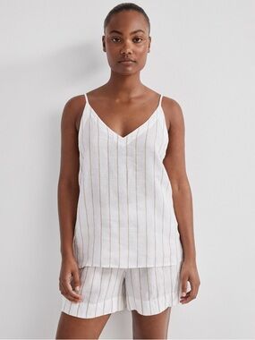 NWT Linen Striped Cami & Shorts Matching set - size small- resort outfit